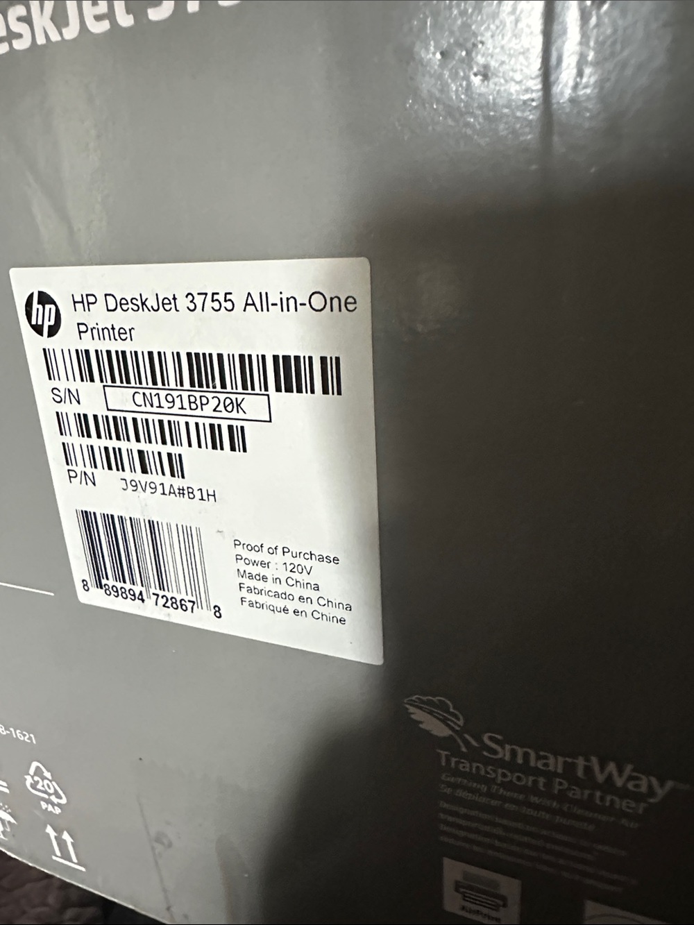 HP DeskJet 3755 Compact All‑In‑One Wireless Printer White New in Box - Picture 4 of 4